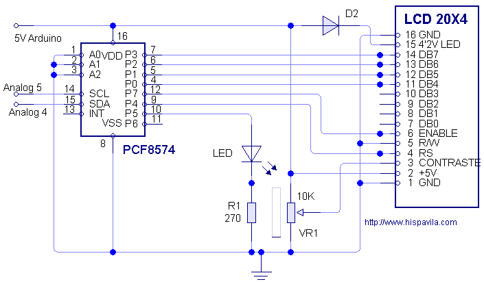 Схема i2c lcd 1602